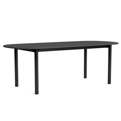 Annex Table Oblong by HAY - L220 cm / Dark Grey Linoleum Top / Solid Black Oak Legs