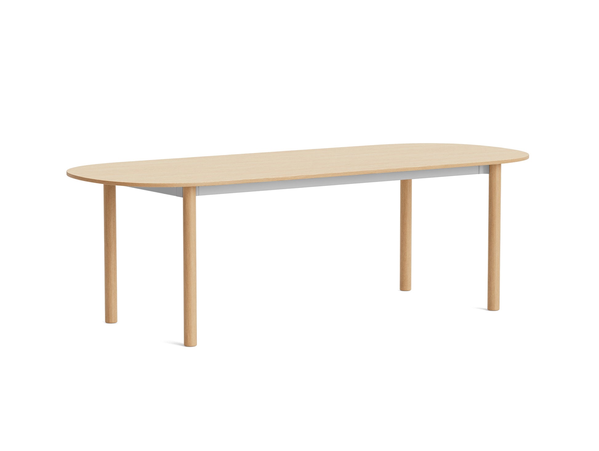 Annex Table Oblong by HAY - L240 cm / Oak Veneer Tabletop / Solid Oak Legs / Anodised Aluminium Apron