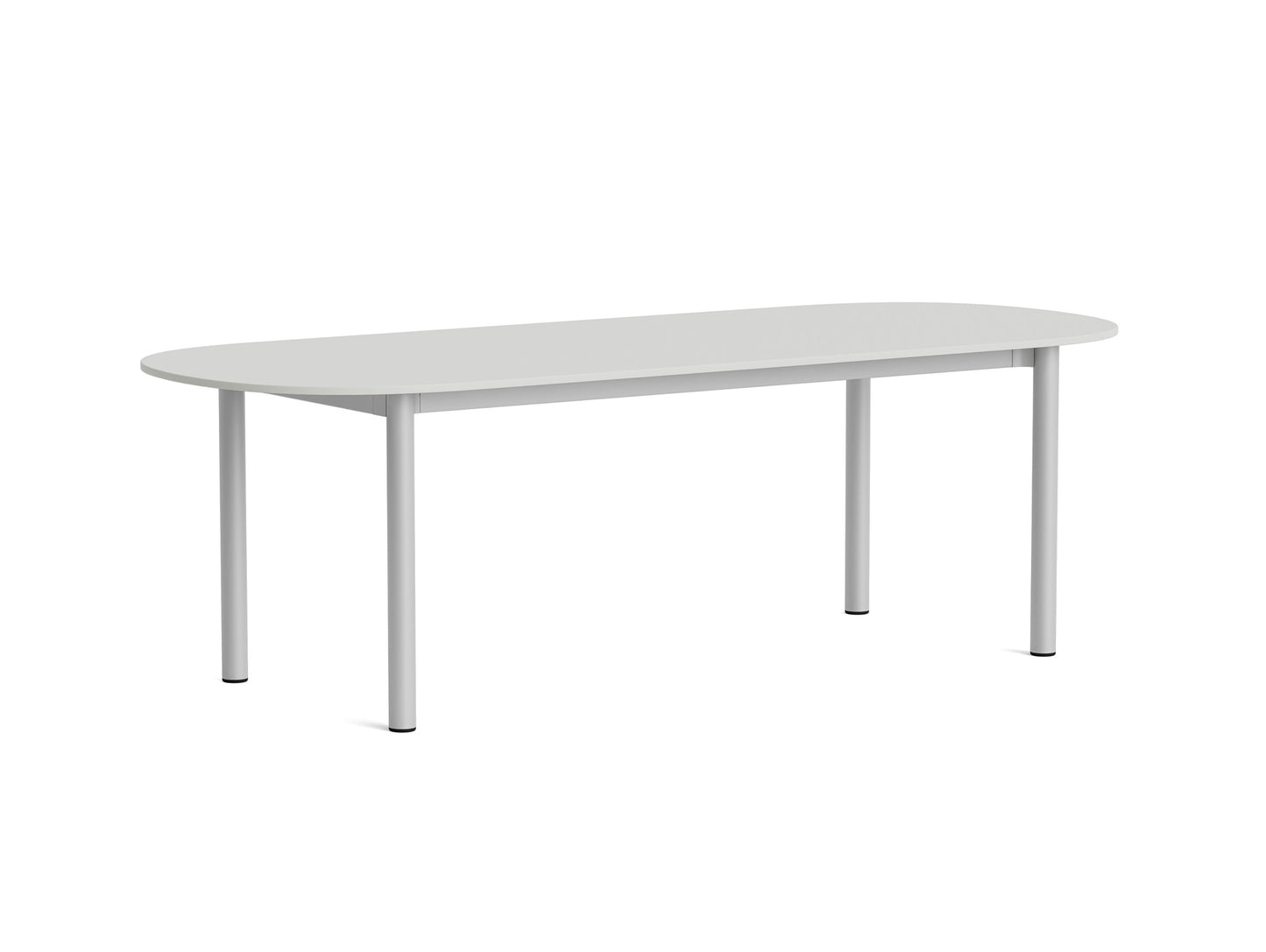 Annex Table Oblong by HAY - L240 cm / Cloud Grey Linoleum Top / Anodised Aluminium Legs