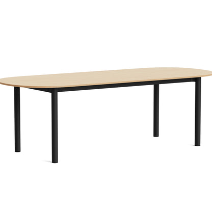 Annex Table Oblong by HAY - L240 cm / Oak Veneer Tabletop / Charcoal Aluminium Legs