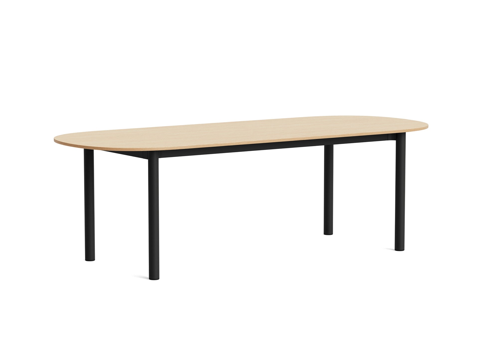 Annex Table Oblong by HAY - L240 cm / Oak Veneer Tabletop / Charcoal Aluminium Legs