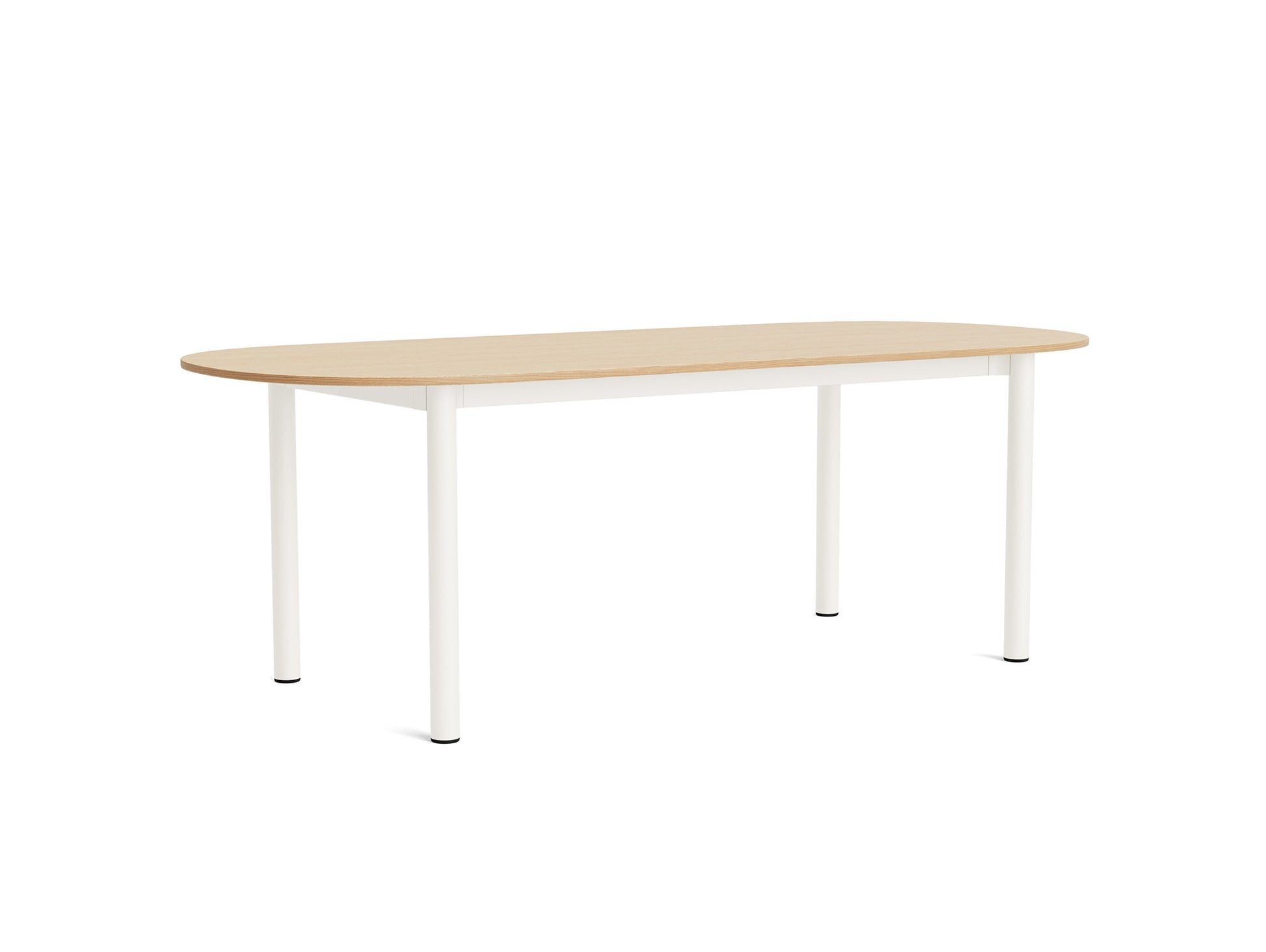 Annex Table Oblong by HAY - L220 cm / Oak Veneer Tabletop / Cream White Aluminium Legs
