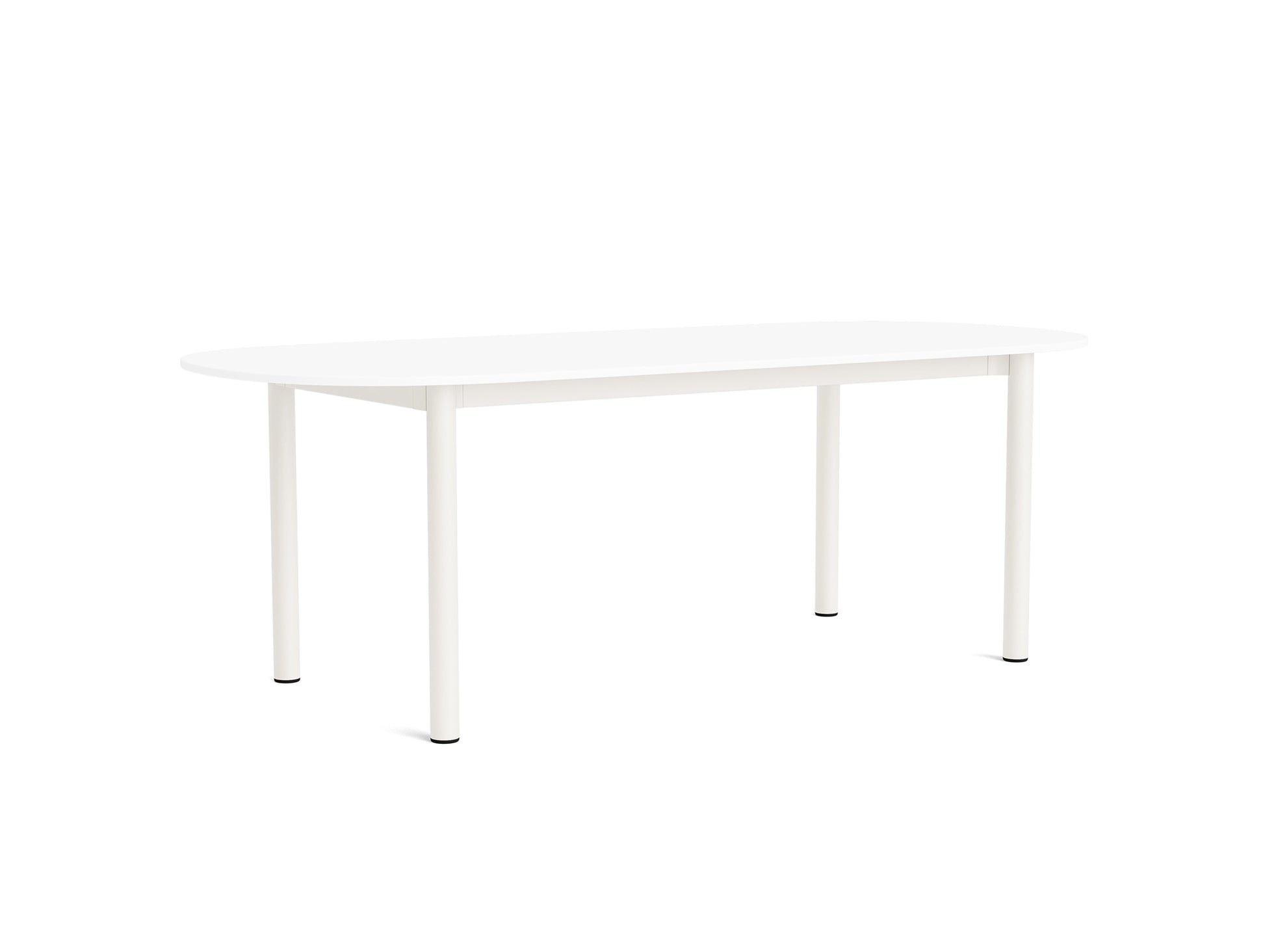 Annex Table Oblong by HAY - L220 cm / White Laminate Top / Cream White Aluminium Legs