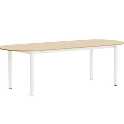 Annex Table Oblong by HAY - L240 cm / Oak Veneer Tabletop / Cream White Aluminium Legs