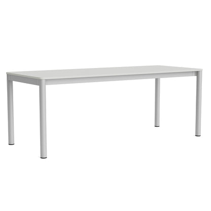 Annex Table Flush by HAY - L200 cm / Cloud Grey Linoleum Top / Anodised Aluminium Legs
