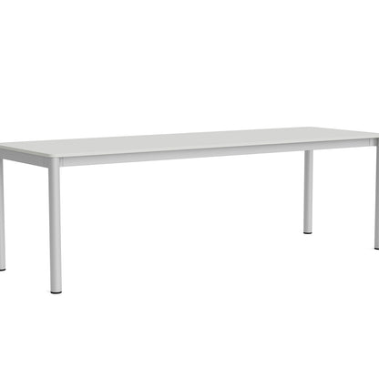 Annex Table Flush by HAY - L240 cm / Cloud Grey Linoleum Top / Anodised Aluminium Legs