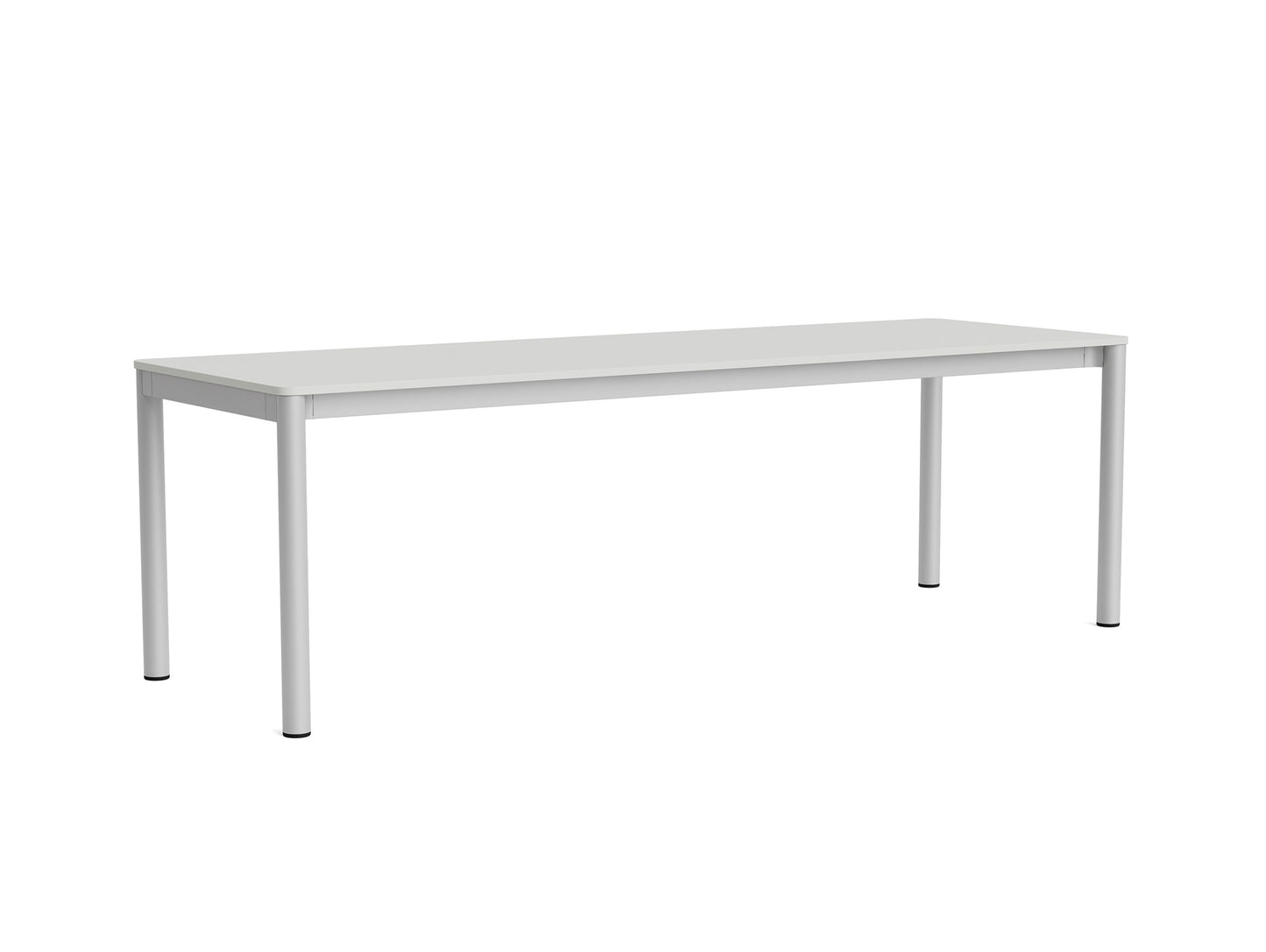 Annex Table Flush by HAY - L240 cm / Cloud Grey Linoleum Top / Anodised Aluminium Legs