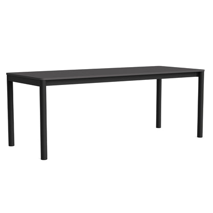 Annex Table Flush by HAY - L200 cm / Dark Grey Linoleum Top / Charcoal Aluminium Legs
