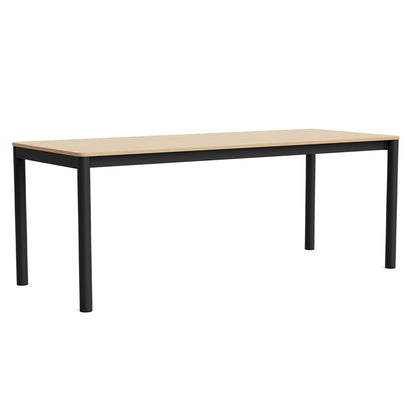 Annex Table Flush by HAY - L200 cm / Oak Veneer Tabletop / Charcoal Aluminium Legs
