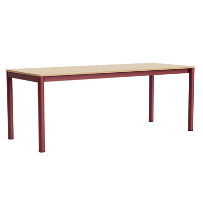 Annex Table Flush by HAY - L200 cm / Oak Veneer Tabletop / Barn Red Aluminium Legs