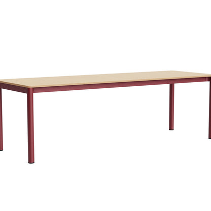 Annex Table Flush by HAY - L240 cm / Oak Veneer Tabletop / Barn Red Aluminium Legs