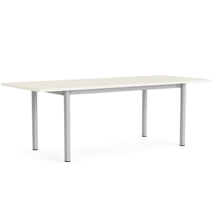 Annex Table Overhang by HAY - L220 cm / Cotton Cream Textile Composite Top / Anodised Aluminium Legs