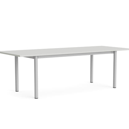 Annex Table Overhang by HAY - L240 cm / Cloud Grey Linoleum Top / Anodised Aluminium Legs