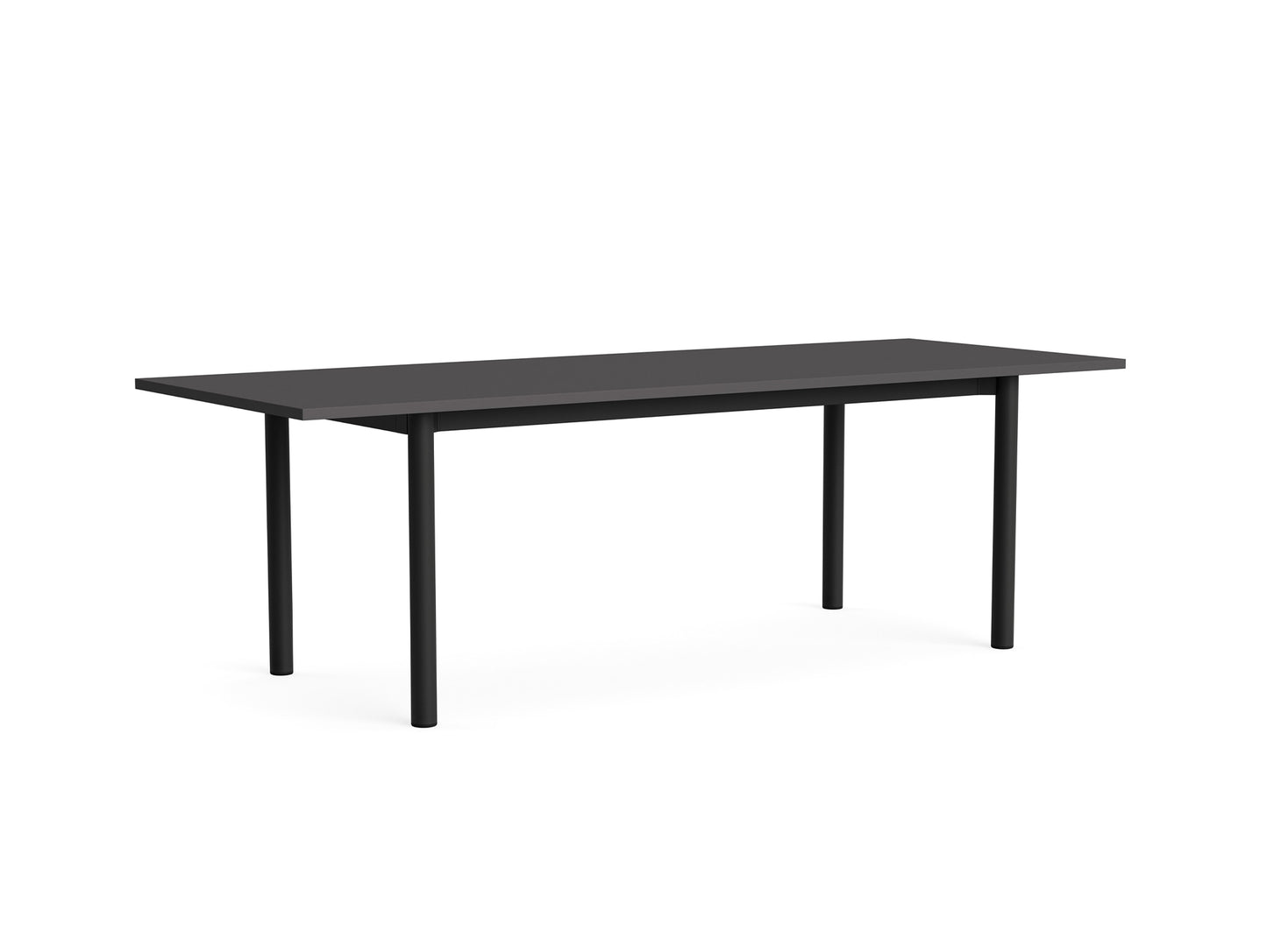 Annex Table Overhang by HAY - L240 cm / Dark Grey Linoleum Top / Charcoal Aluminium Legs