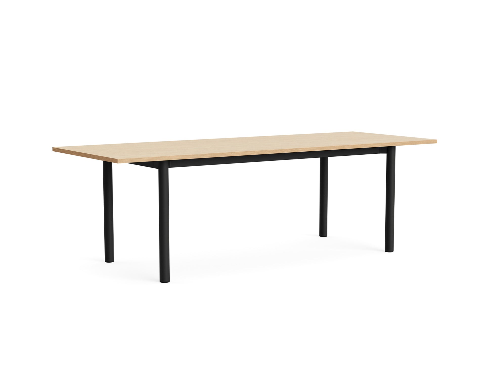 Annex Table Overhang by HAY - L240 cm / Oak Veneer Tabletop / Charcoal Aluminium Legs