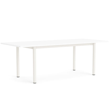 Annex Table Overhang by HAY - L220 cm / White Laminate Top / Cream White Aluminium Legs