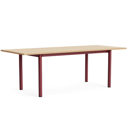 Annex Table Overhang by HAY - L220 cm / Oak Veneer Tabletop / Barn Red Aluminium Legs