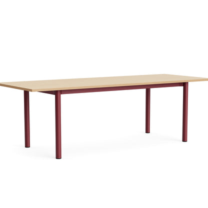 Annex Table Overhang by HAY - L240 cm / Oak Veneer Tabletop / Barn Red Aluminium Legs