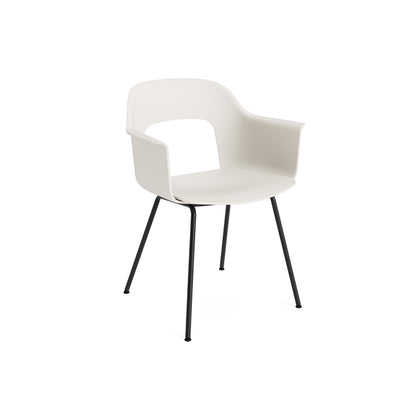 Layout Armchair 211 Metal Base by HAY - Black Steel Base / Cream White