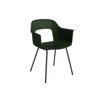 Layout Armchair 211 Metal Base by HAY - Black Steel Base / Bottle Green