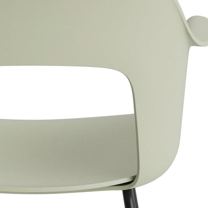 Layout Armchair 211 Metal Base by HAY - Black Steel Base / Pastel Green