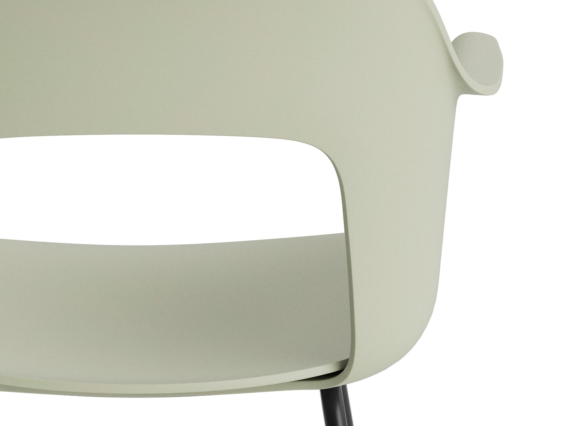 Layout Armchair 211 Metal Base by HAY - Black Steel Base / Pastel Green