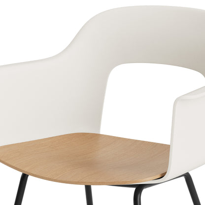 Layout Armchair 211 Metal Base by HAY - Black Steel Base / Cream White / Oak