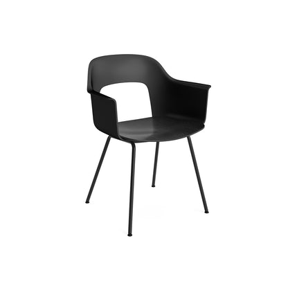Layout Armchair 211 Metal Base by HAY - Black Steel Base / Black / Black Oak