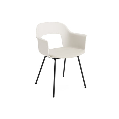 Layout Armchair Upholstered 213 Metal Base by HAY - Black Steel Base / Cream White  / Mode 011