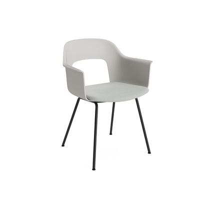 Layout Armchair Upholstered 213 Metal Base by HAY - Black Steel Base / Sky Grey / Naveli 113