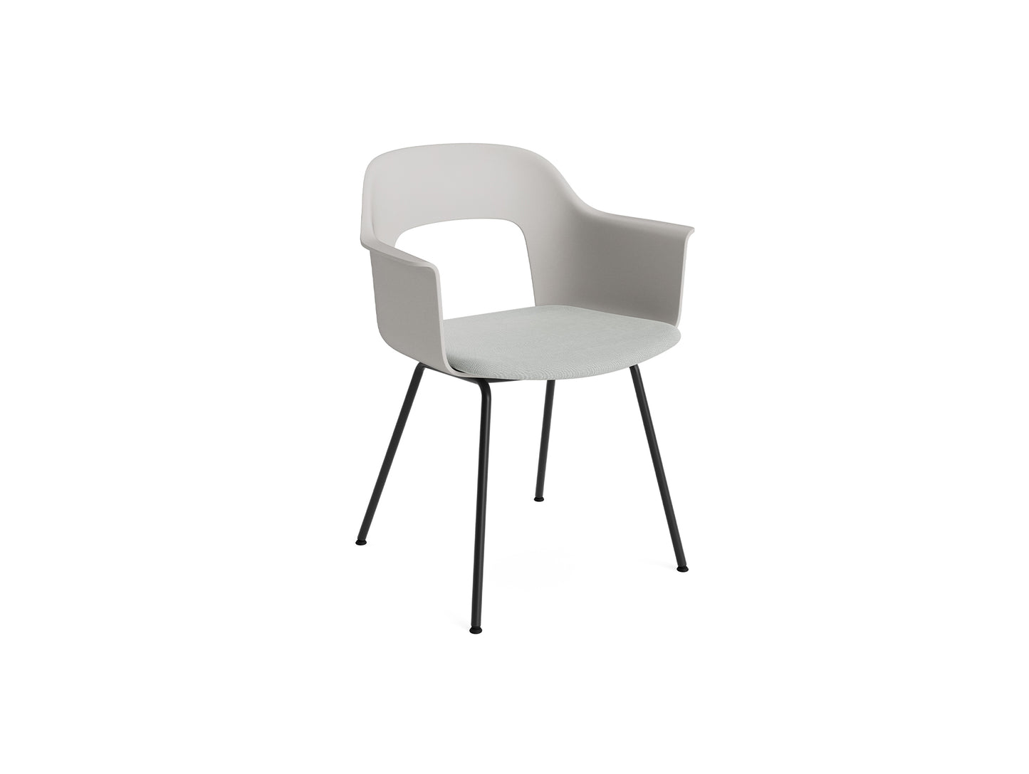 Layout Armchair Upholstered 213 Metal Base by HAY - Black Steel Base / Sky Grey / Naveli 113