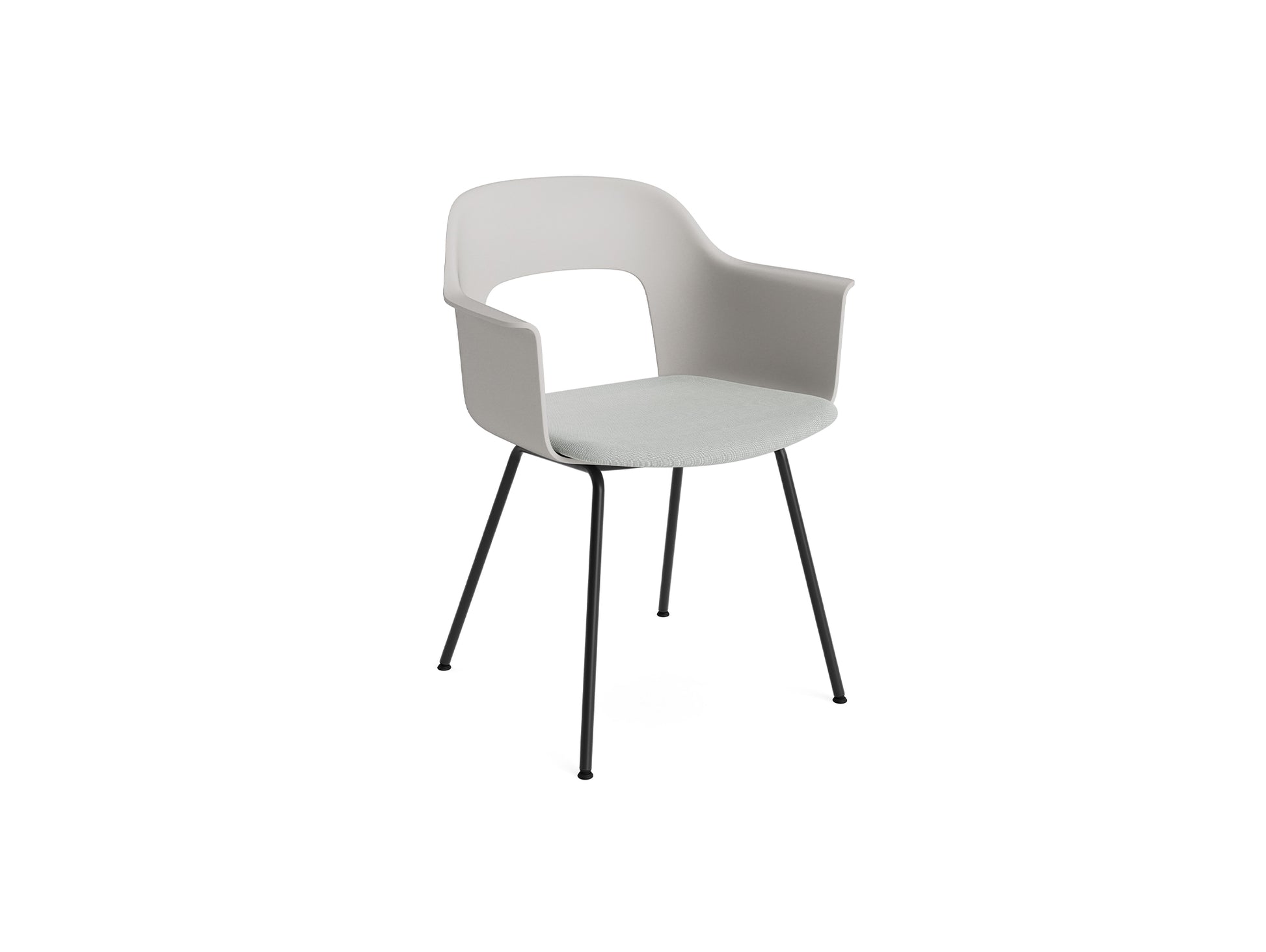 Layout Armchair Upholstered 213 Metal Base by HAY - Black Steel Base / Sky Grey / Naveli 113