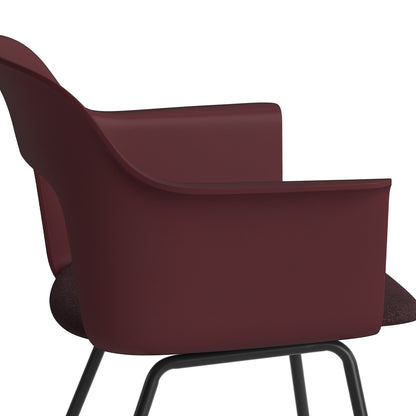 Layout Armchair Upholstered 213 Metal Base by HAY - Black Steel Base / Bordeaux  / Remix 3 373