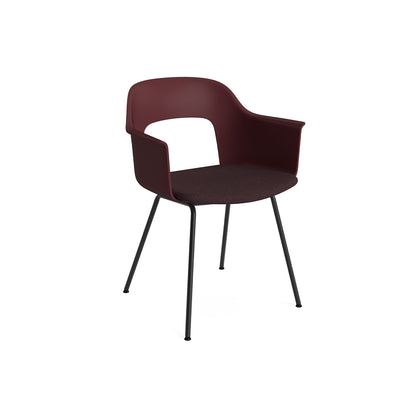 Layout Armchair Upholstered 213 Metal Base by HAY - Black Steel Base / Bordeaux  / Remix 3 373
