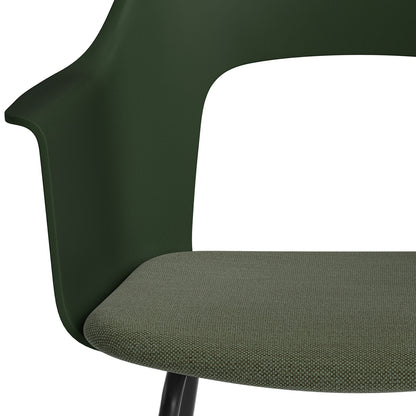 Layout Armchair Upholstered 213 Metal Base by HAY - Black Steel Base / Bottle Green / Mode 072