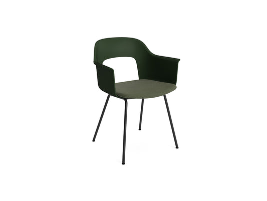 Layout Armchair Upholstered 213 Metal Base by HAY - Black Steel Base / Bottle Green / Mode 072