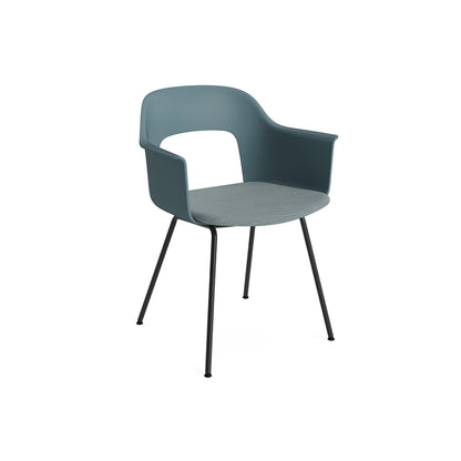 Layout Armchair Upholstered 213 Metal Base by HAY - Black Steel Base / Ocean  / Mode 045