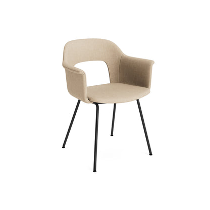Layout Armchair Upholstered 214 Metal Base by HAY - Black Steel Base / Metaphor 035