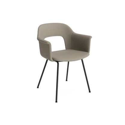 Layout Armchair Upholstered 214 Metal Base by HAY - Black Steel Base / Naveli 133