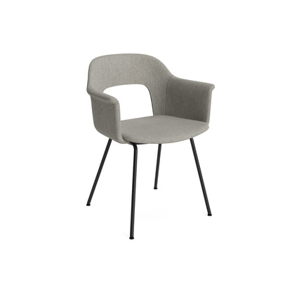 Layout Armchair Upholstered 214 Metal Base by HAY - Black Steel Base / Turf Light Grey