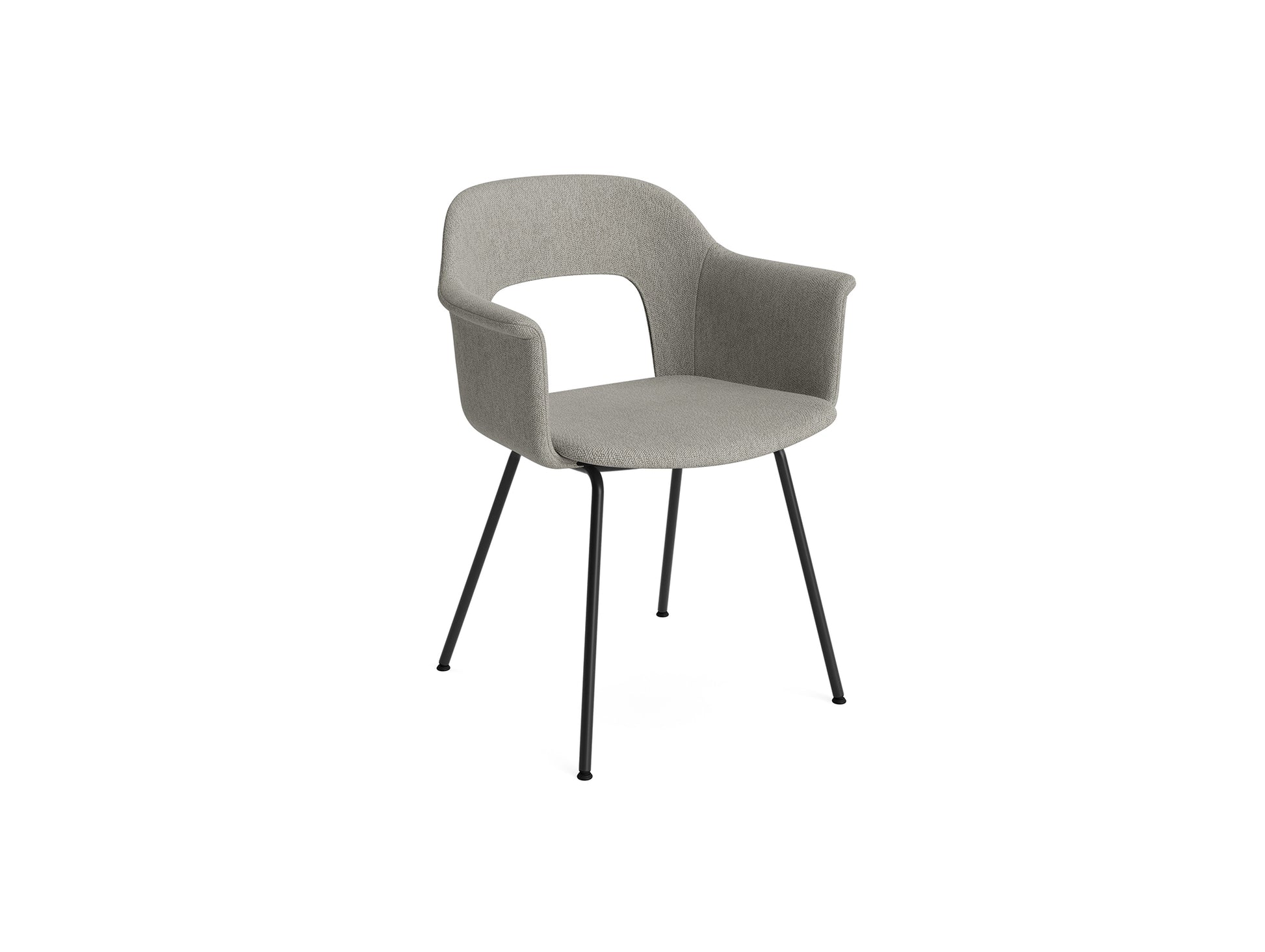 Layout Armchair Upholstered 214 Metal Base by HAY - Black Steel Base / Turf Light Grey