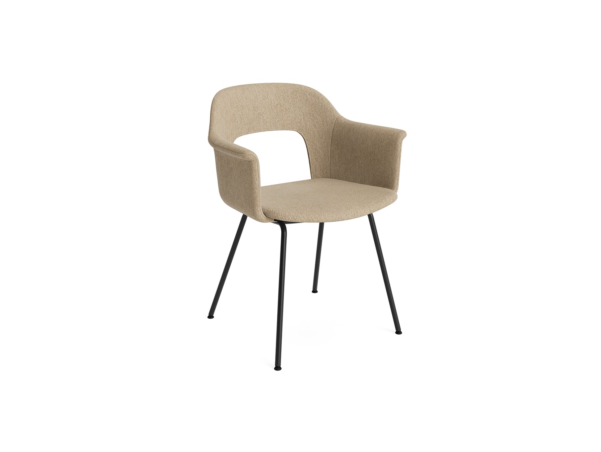 Layout Armchair Upholstered 214 Metal Base by HAY - Black Steel Base / Turf Sand