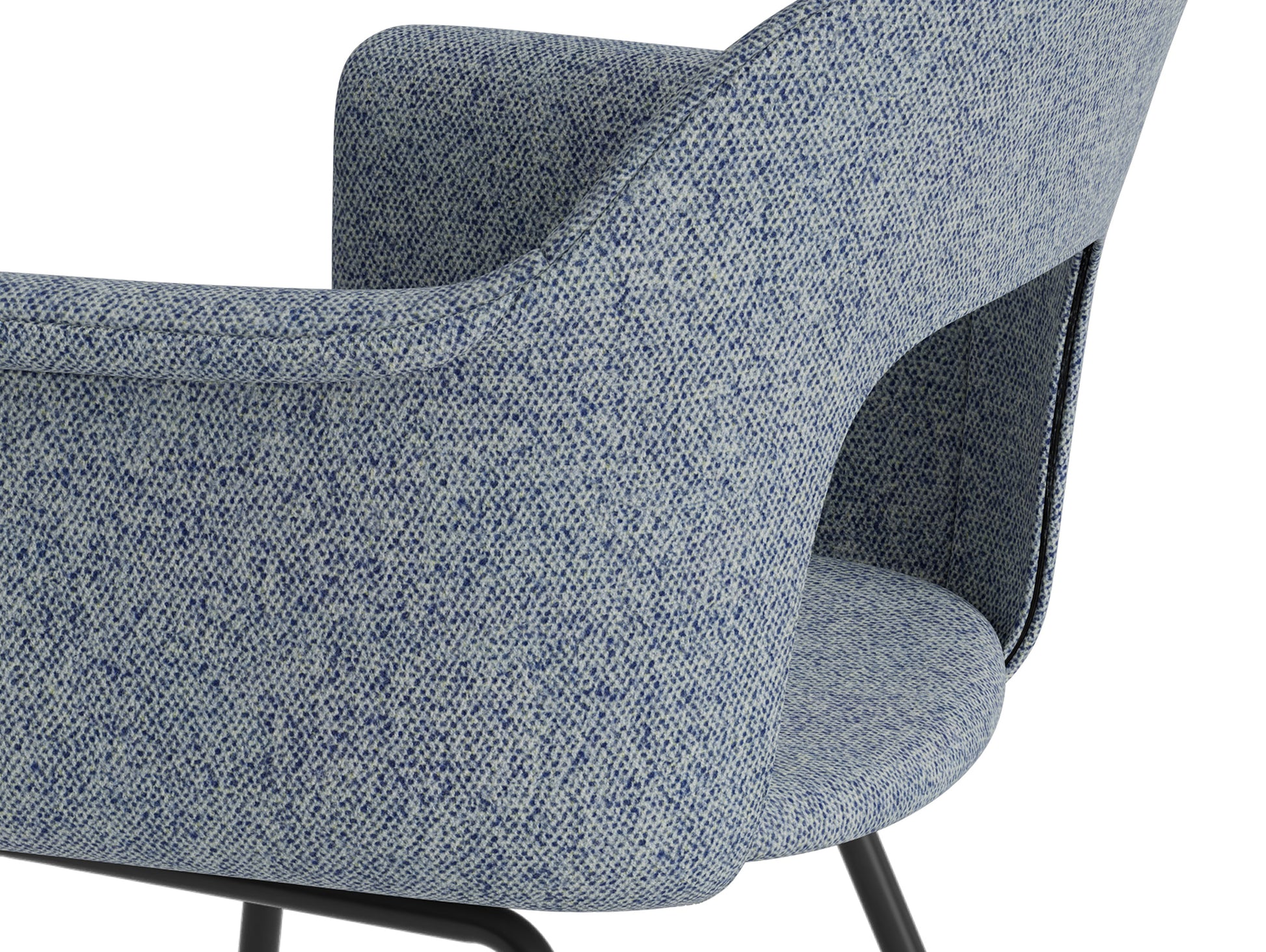 Layout Armchair Upholstered 214 Metal Base by HAY - Black Steel Base / Vanir 733
