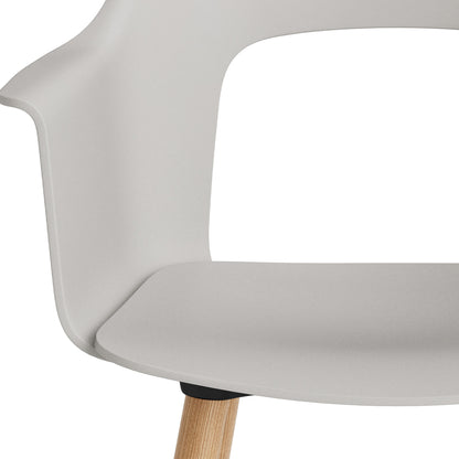 Layout Armchair Wood Base by HAY - Polypropylene Seat (221) / Lacquered Oak Base / Sky Grey