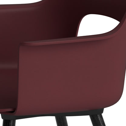 Layout Armchair Wood Base by HAY - Polypropylene Seat (221) / Black Lacquered Oak Base / Bordeaux