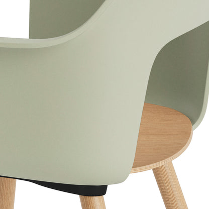 Layout Armchair Wood Base by HAY - Plywood Seat (222) / Lacquered Oak Base / Pastel Green / Oak Seat