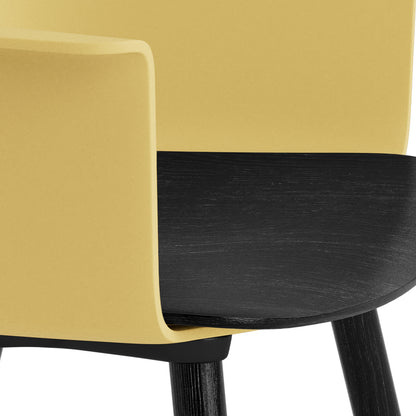 Layout Armchair Wood Base by HAY - Plywood Seat (222) / Black Lacquered Oak Base / Biscotti / Black Oak Seat
