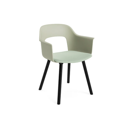 Layout Armchair 223 by HAY - Black Lacquered Oak Base / Pastel Green Shell / Relate 921