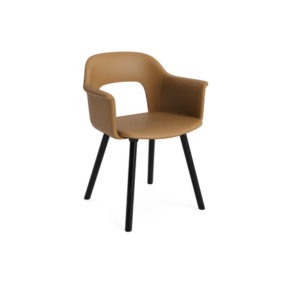 Layout Armchair 224 by HAY - Black Lacquered Oak Base / Cognac Grano Leather