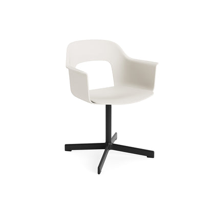 Layout Armchair 231 Swivel Base by HAY - Black Aluminium Base / Cream White